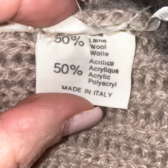 Team Club handmade wool blend taupe knit hooded cardigan/ jacket. Size S/M. - Picture 7 of 10